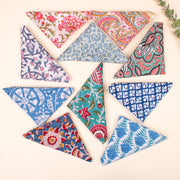 Set of 10 - Block Print Bandanas, Stylish Western Scarf, Sustainable Handmade Headband, Pure Cotton Bohemian Bandanas, Trendy Bandana Scarf